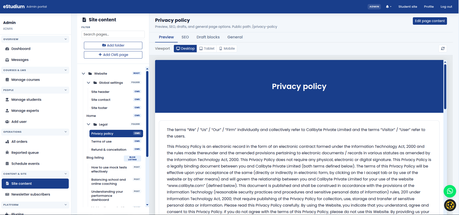 eMedhaa product screenshot