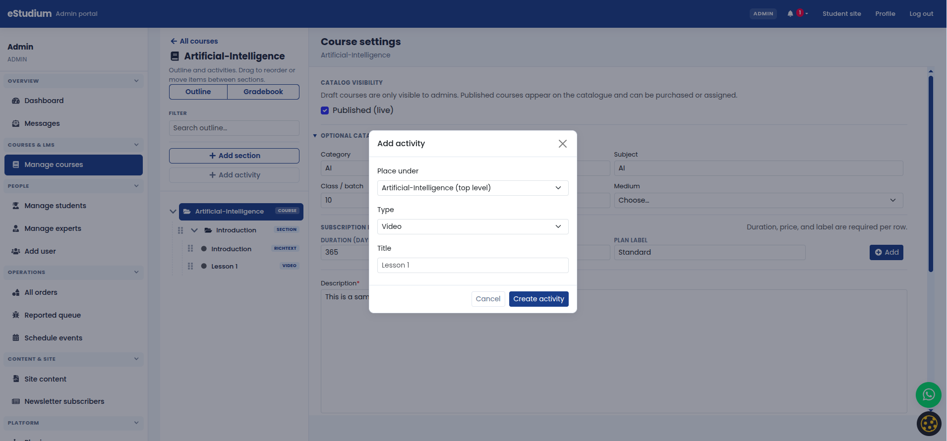 eMedhaa product screenshot