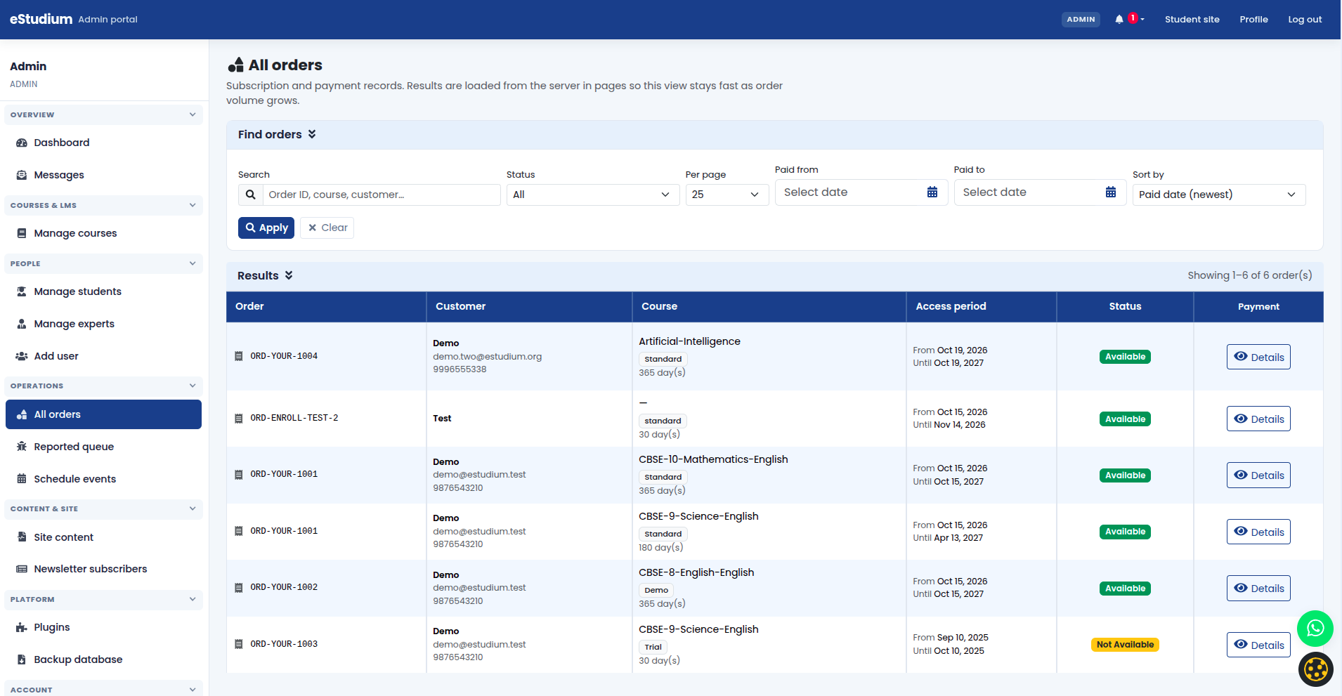 eMedhaa product screenshot