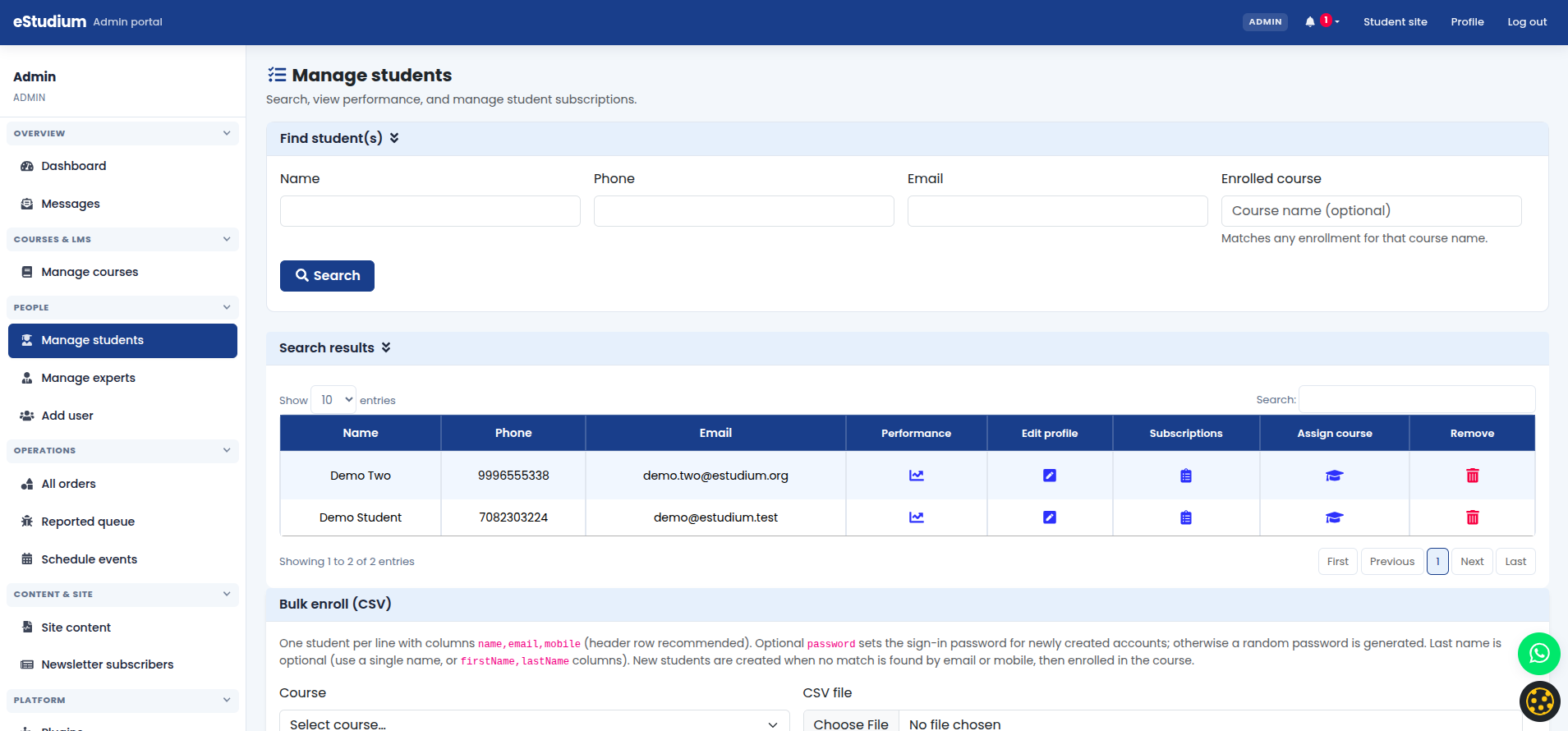 eMedhaa product screenshot
