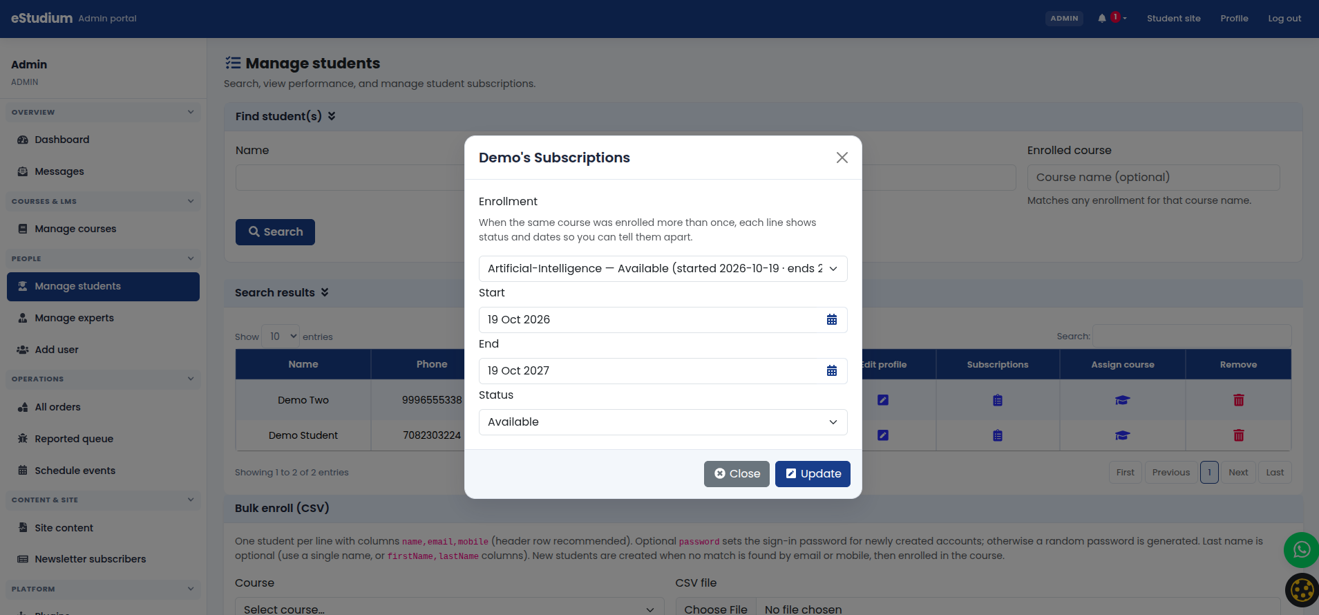 eMedhaa product screenshot
