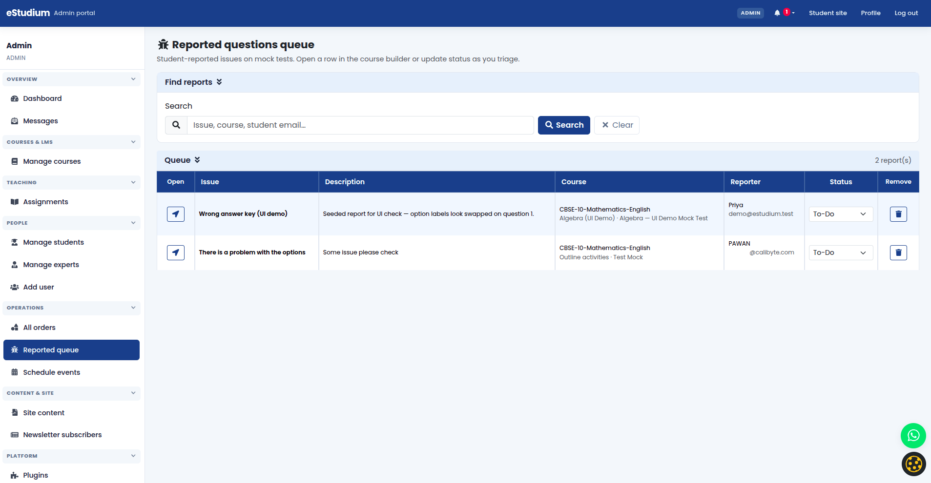eMedhaa product screenshot