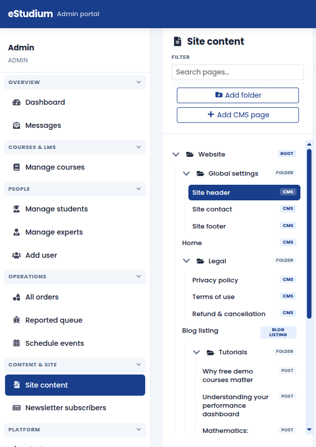 eMedhaa product screenshot