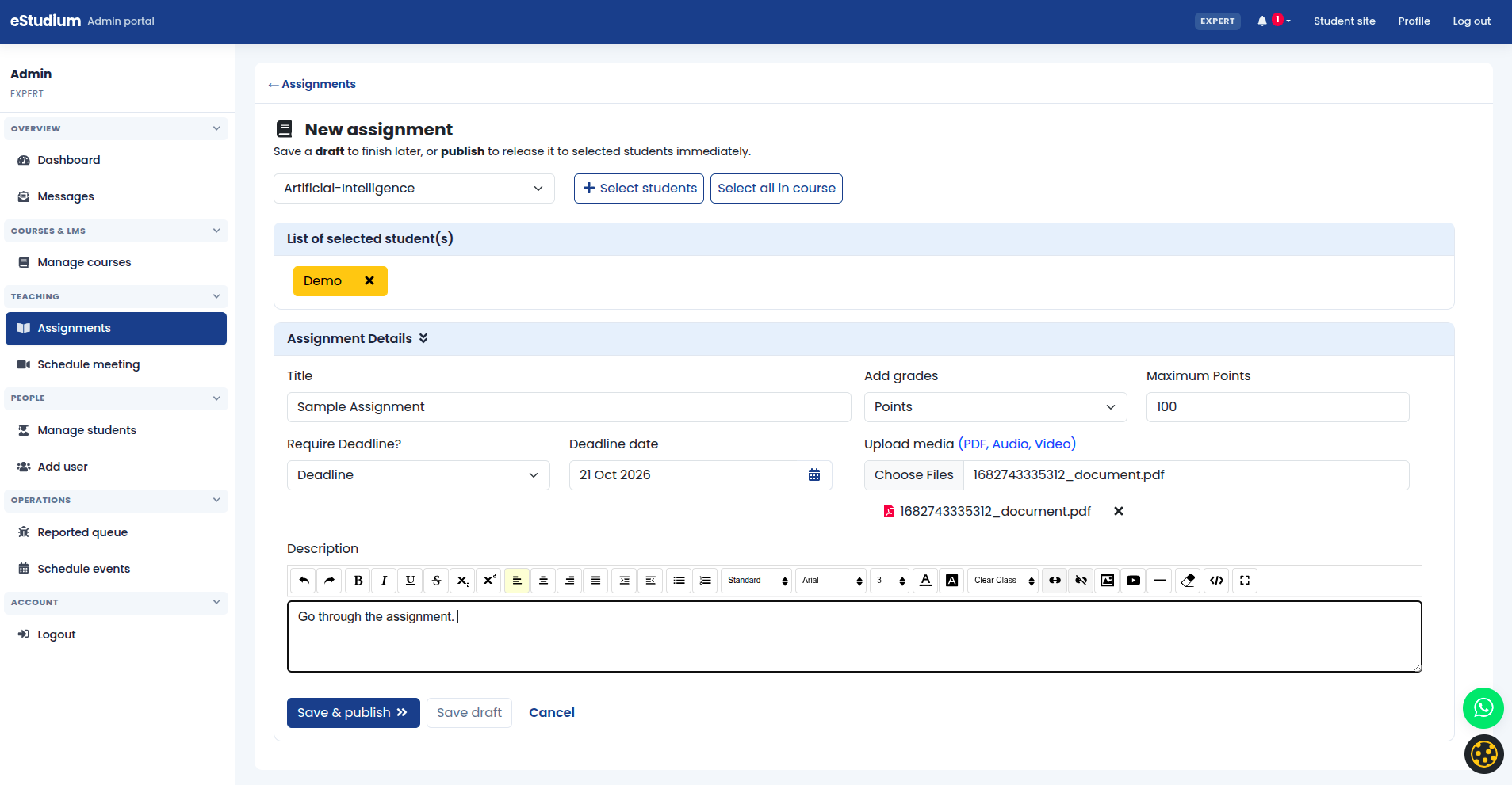 eMedhaa product screenshot