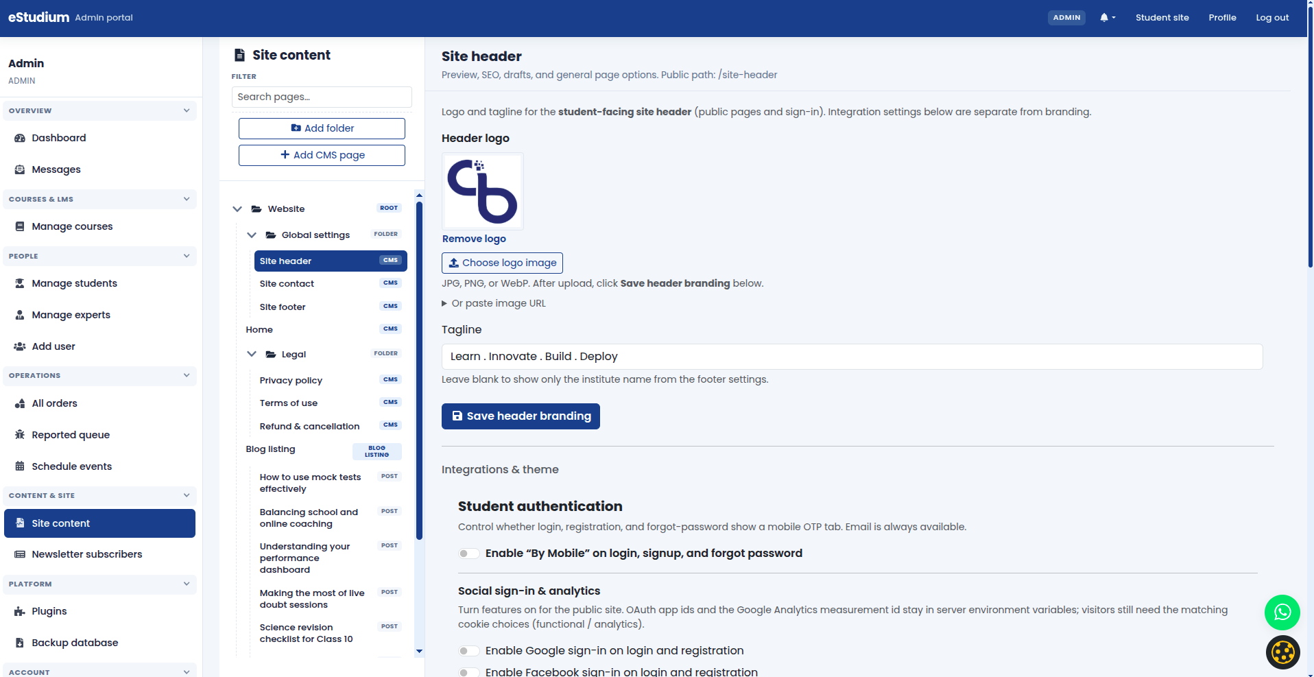 eMedhaa product screenshot